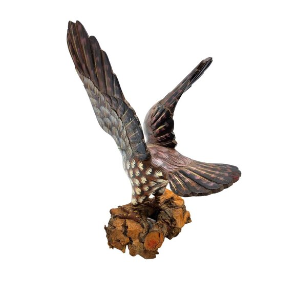 vintage hand crafted and painted wooden american eagle statue/figurine - Picture 9 of 10